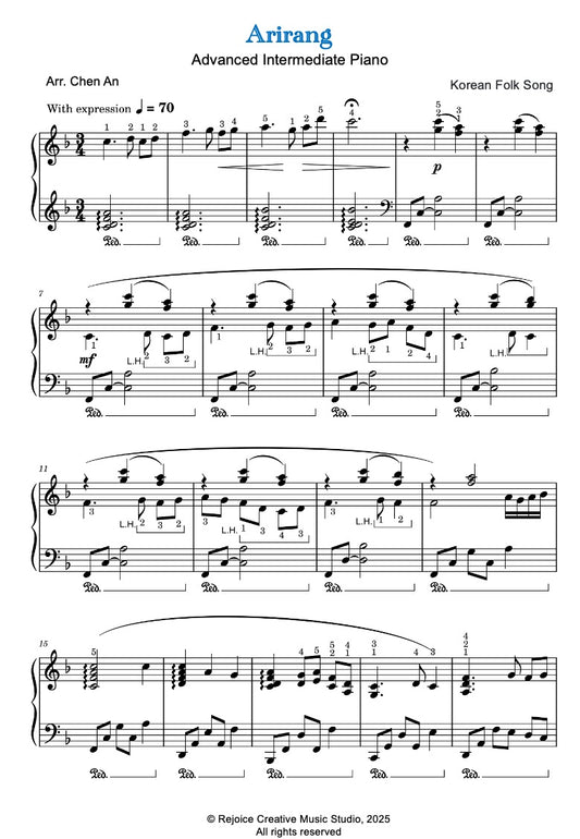 Arirang (Advanced Intermediate Piano)